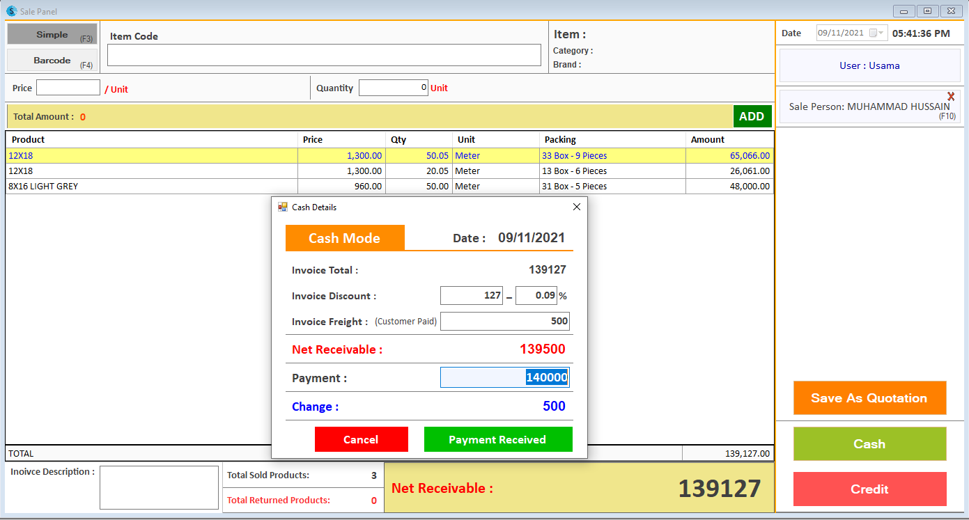 11 Sale Panel